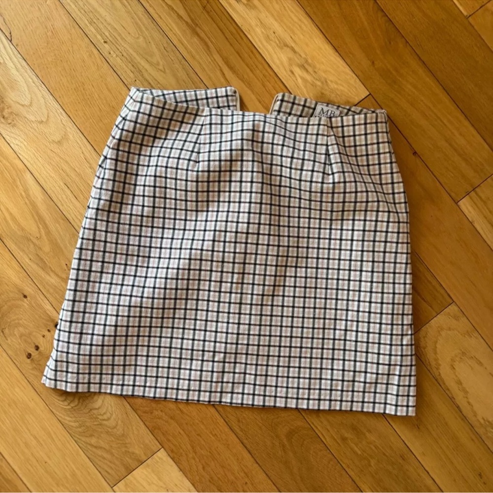 Vintage 90s Mini Skirt Lined Preppy Plaid Small Medium 29" Waist Fall French Doe